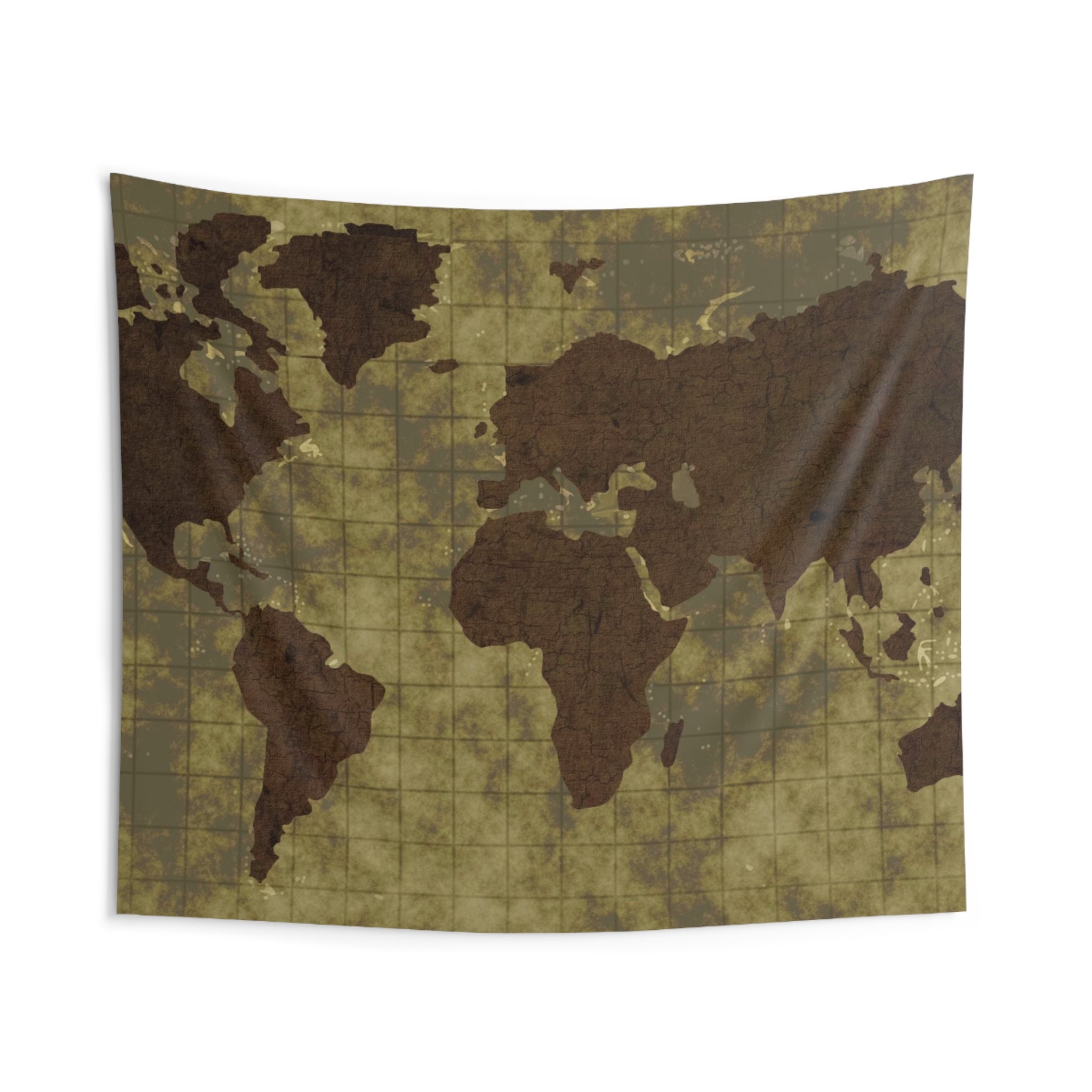 Worldmap Green Tapestry-1