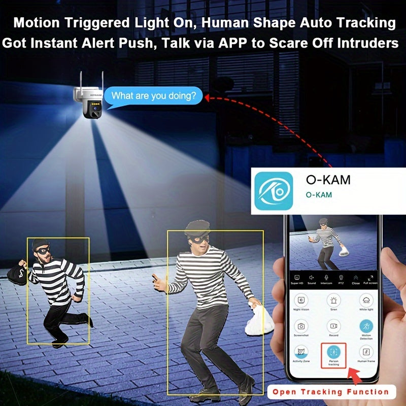 Wireless Outdoor PTZ Solar Security Camera 360°-1