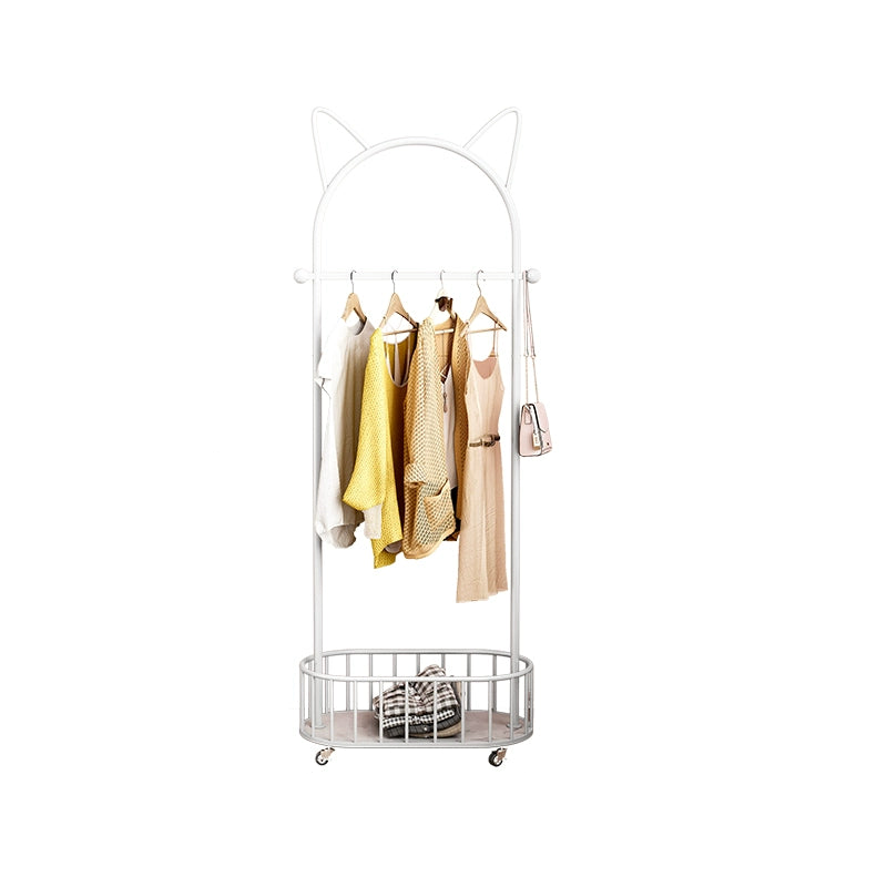 White Cat Ears Nordic Clothes Hanger with Basket-0
