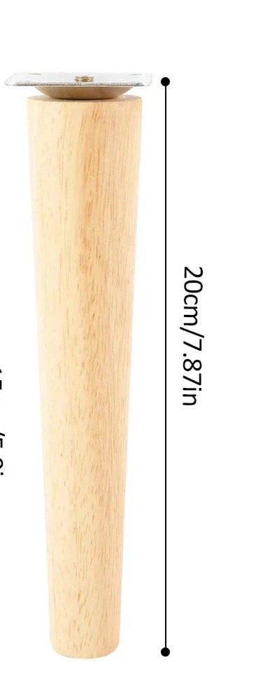 Versatile 4-Piece Wood Legs Set - 20cm Straight-3