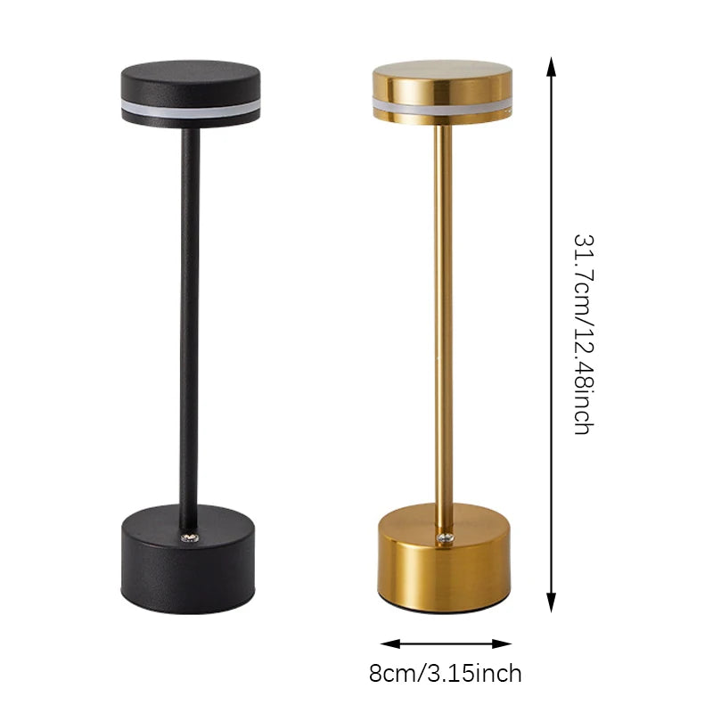 Touch Small Night Light LED Aluminum Material Desk Light Adjustable Brightness Table Lamp for Gift Bedroom Camping Home Decor