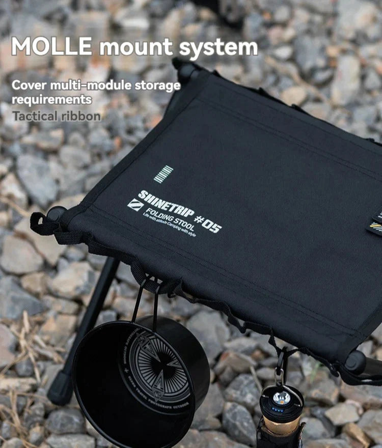 Ultra-Light Folding Storage Stool Camping Seat Black-2