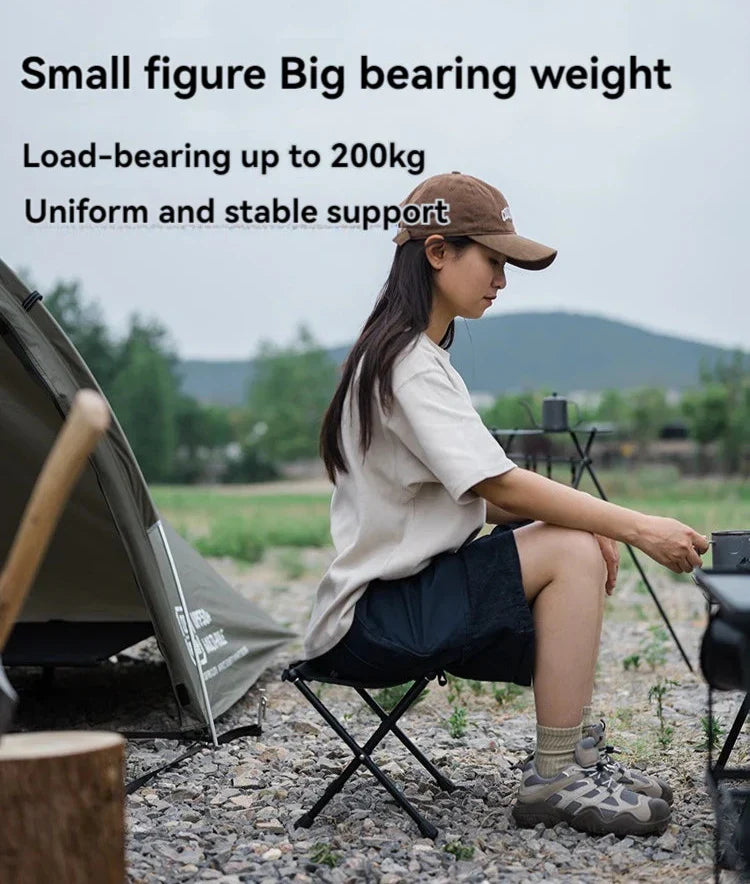 Ultra-Light Folding Storage Stool Camping Seat Black-3