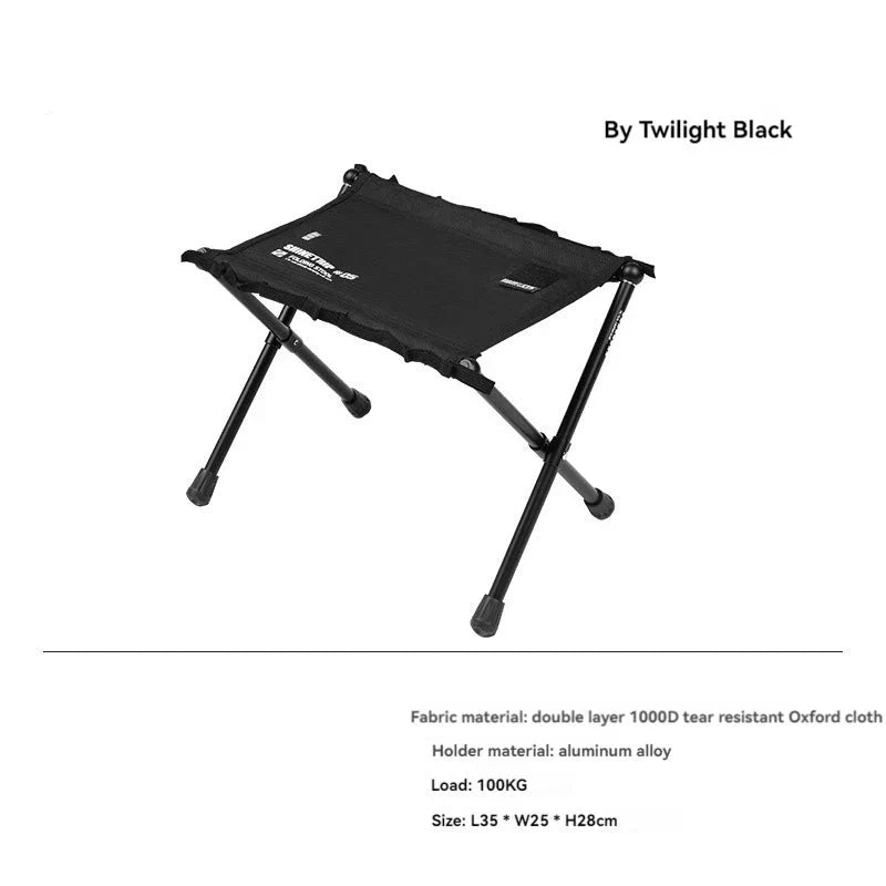 Ultra-Light Folding Storage Stool Camping Seat Black-4