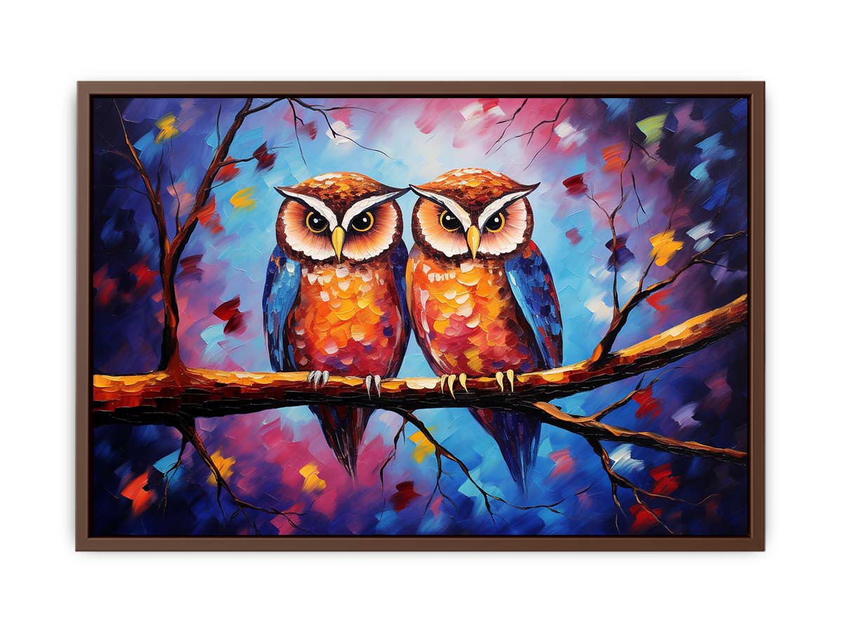 Two Owls Canvas Painting