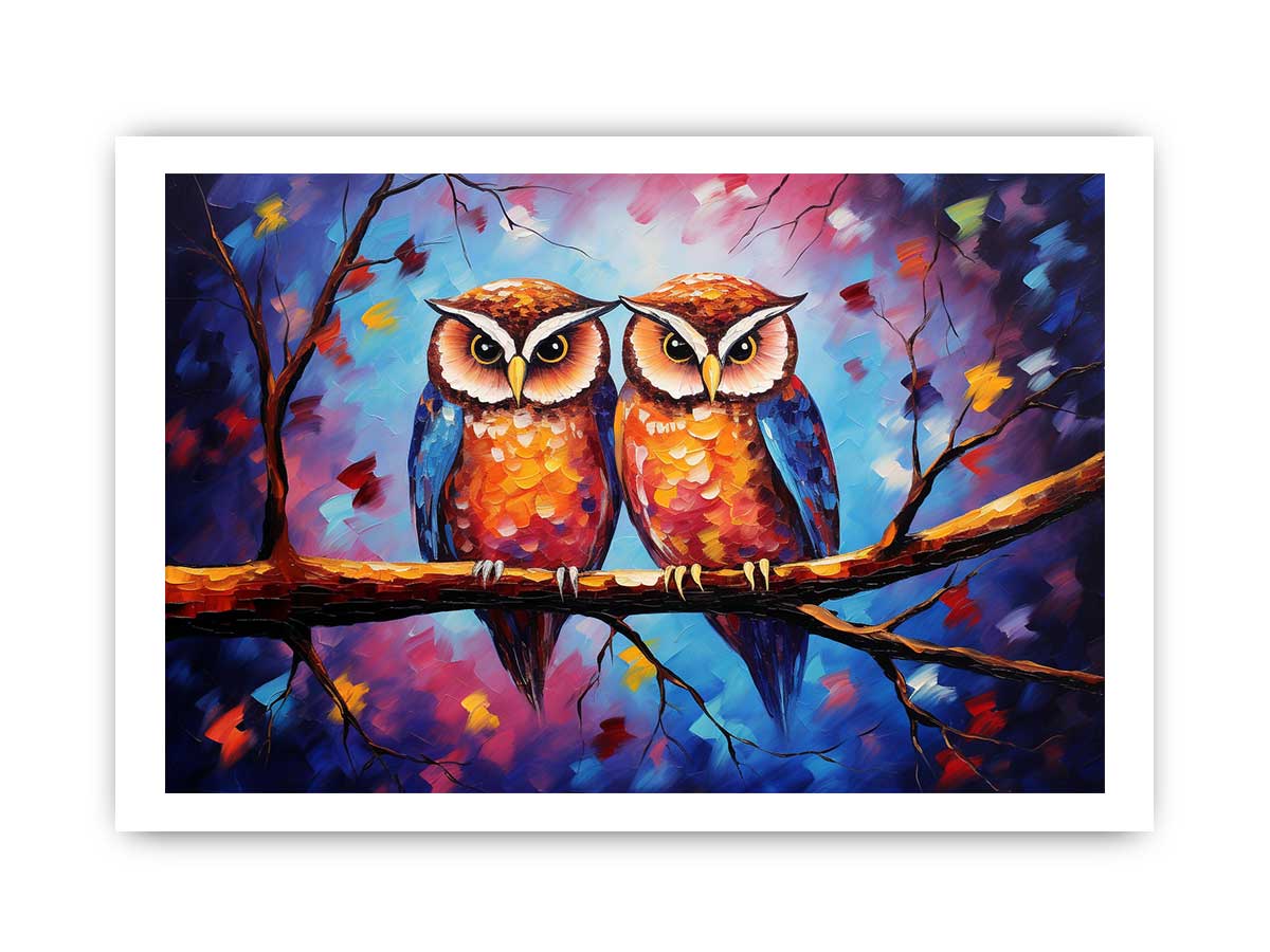 Two Owls Canvas Painting