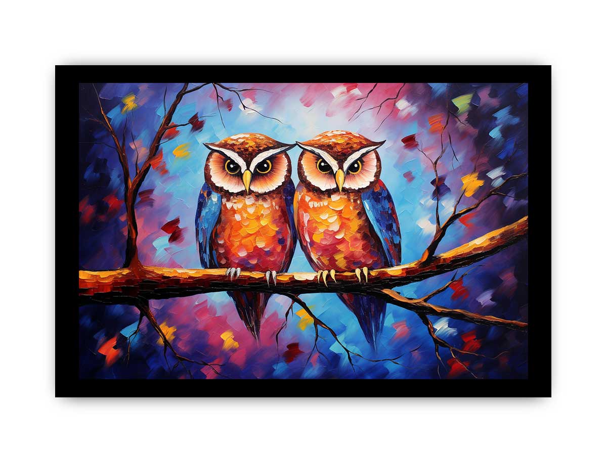 Two Owls Canvas Painting