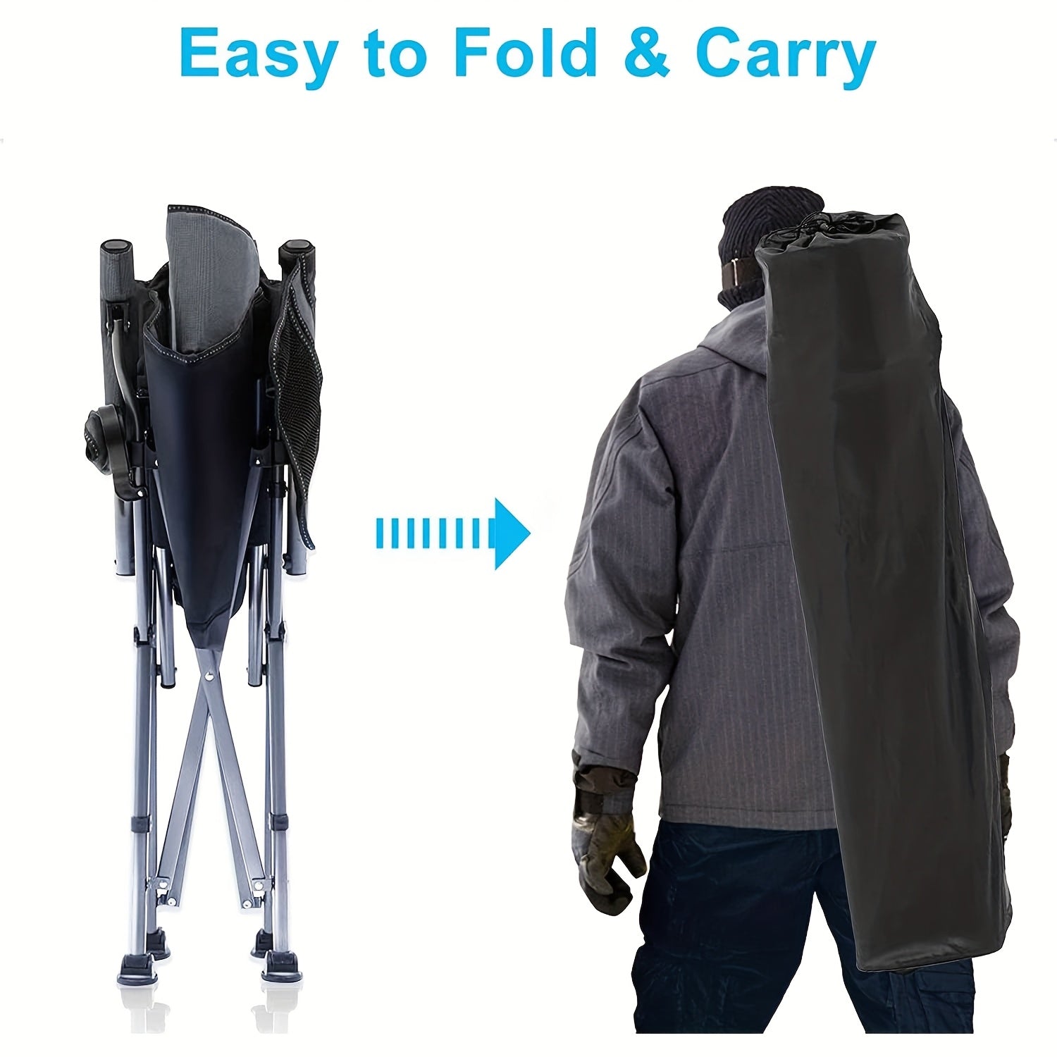 Folding Chair with Cup Holder and Armrests-1