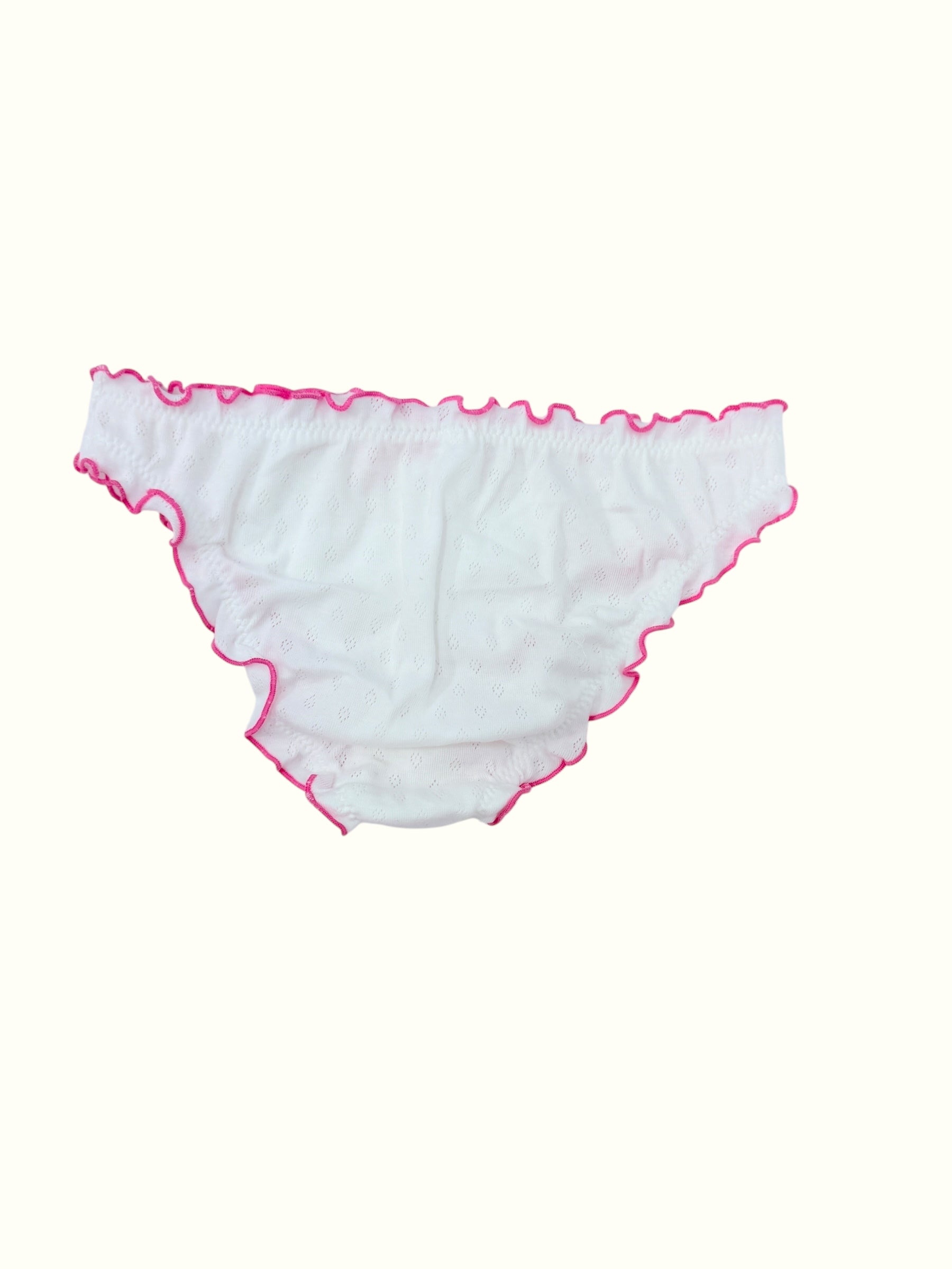Romantic Cotton Undie with Vintage-Style Ruching and Lettuce Edging Panty-4