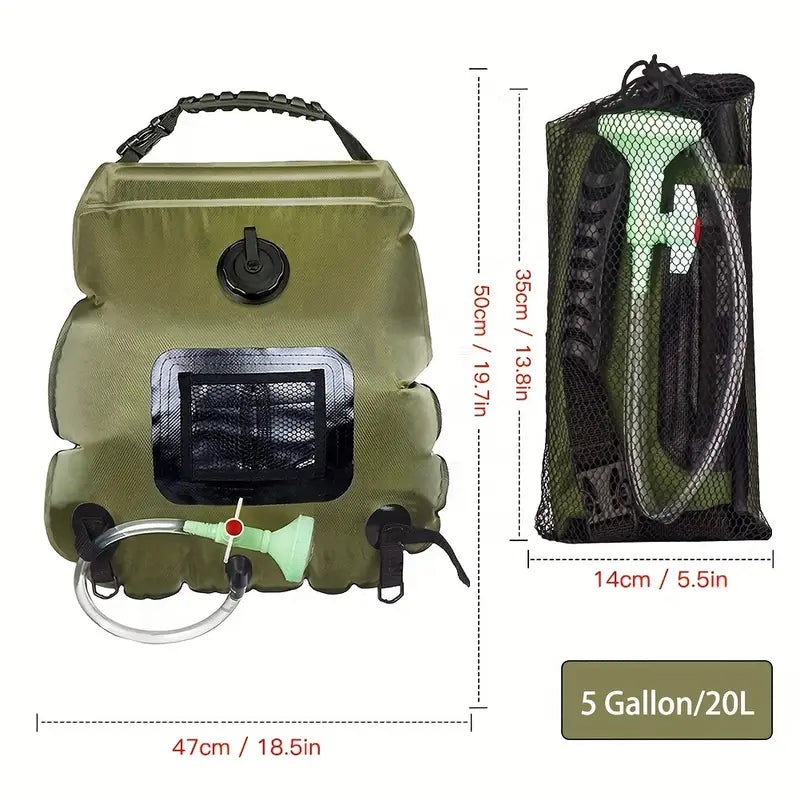 20L Solar Heated Camping Shower Bag - Portable Outdoor Bathing Solution