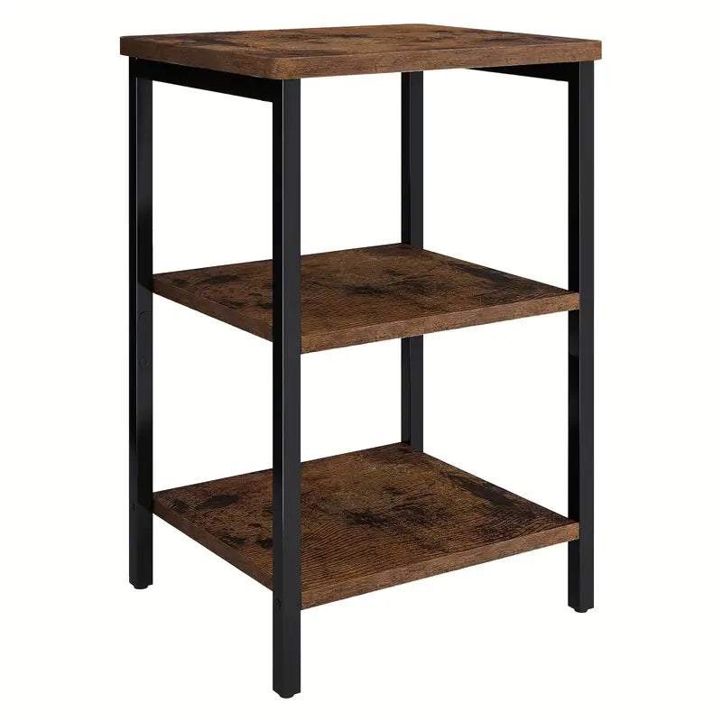 3-tiers Bedside Table - Wood Storage Rack