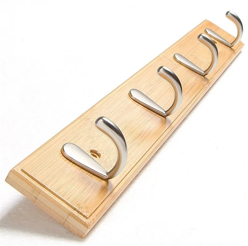 Concise Style Bedroom Furniture Coat Rack Clothes Hanger Hooks Living Room Closet Bamboo Hat Racks Coat Hanger Wall Hook 4 Hooks