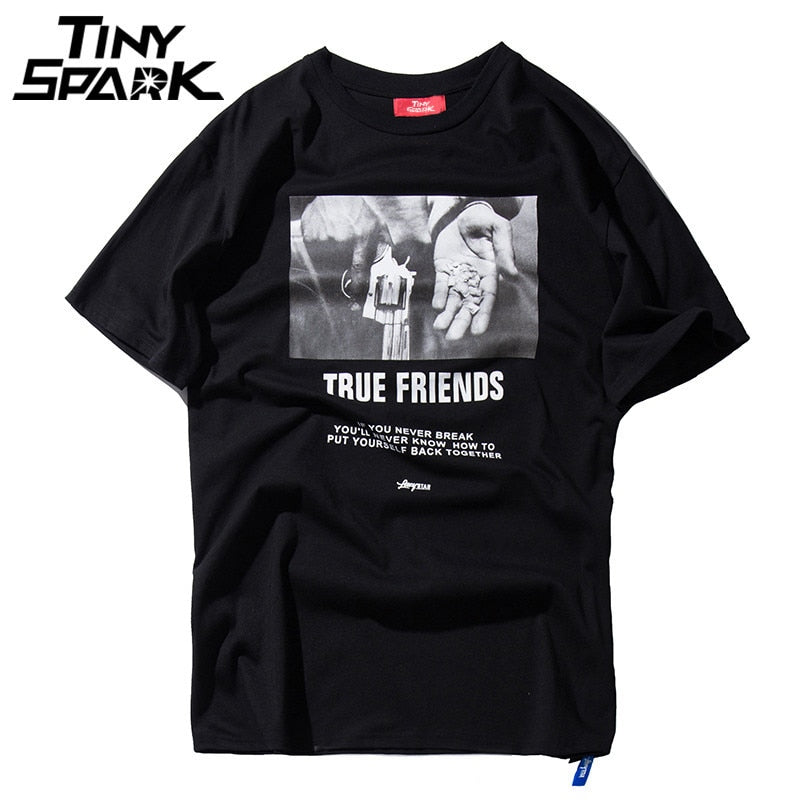 Men Hip Hop T Shirt Streetwear Angry Dog Print Harajuku Tshirt Loose HipHop Oversize T-shirt Long Sleeve Tops Tees Cotton