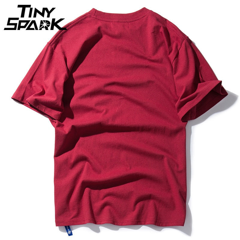 Men Hip Hop T Shirt Streetwear Angry Dog Print Harajuku Tshirt Loose HipHop Oversize T-shirt Long Sleeve Tops Tees Cotton