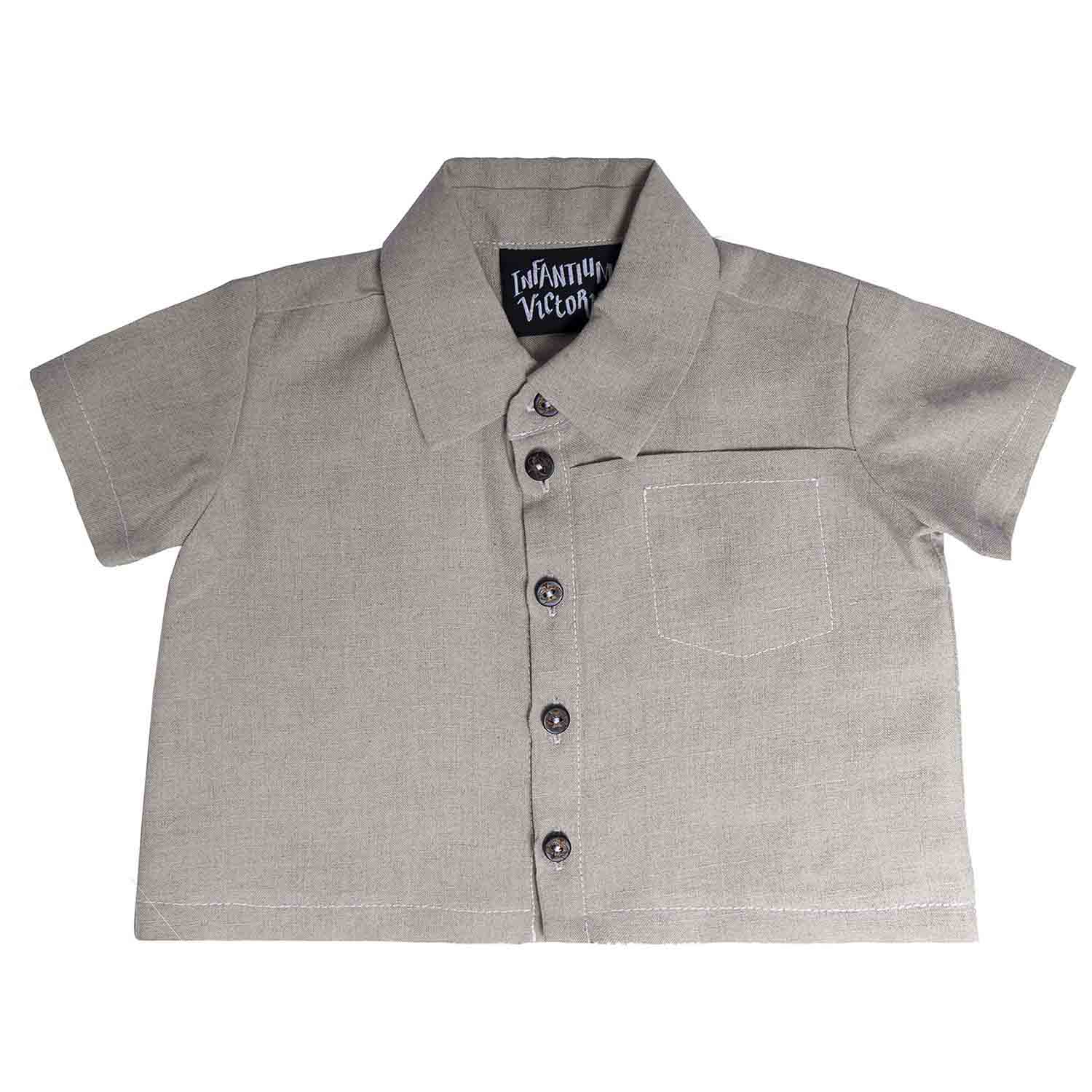 Beige Linen Baby Shirt
