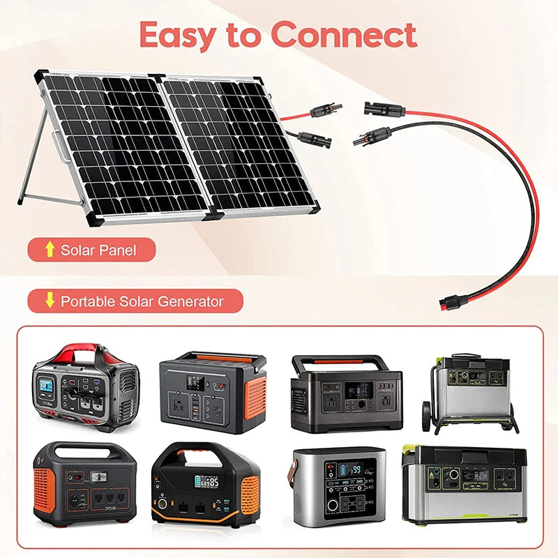 14AWG 5FT Solar Panel Adapter Cable – Works with Anderson Connectors & Portable Solar Generators