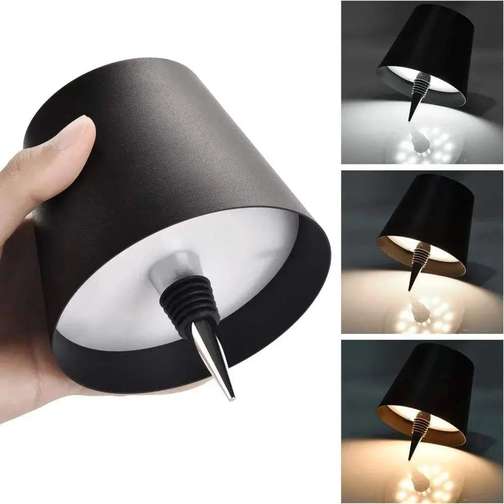 USB Charge Bottle Table Lamp Touch Control of 3 Colors and Stepless Dimming Night Lamp Suitable for Bar Wine Bottles Desk Lights