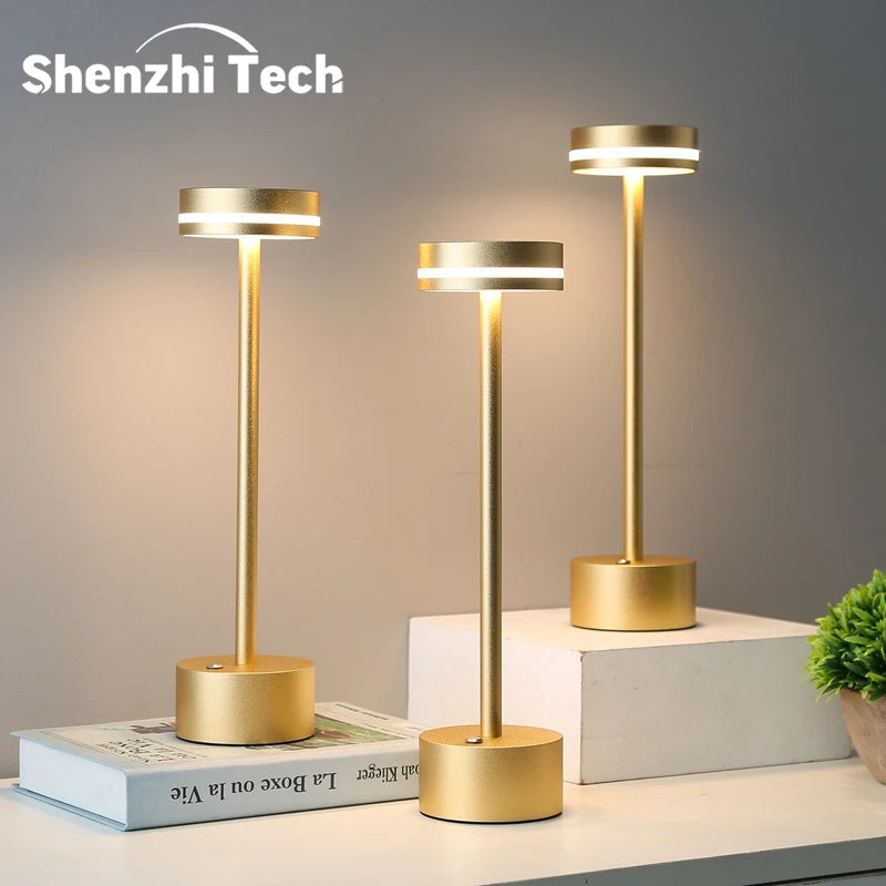 Touch Small Night Light LED Aluminum Material Desk Light Adjustable Brightness Table Lamp for Gift Bedroom Camping Home Decor
