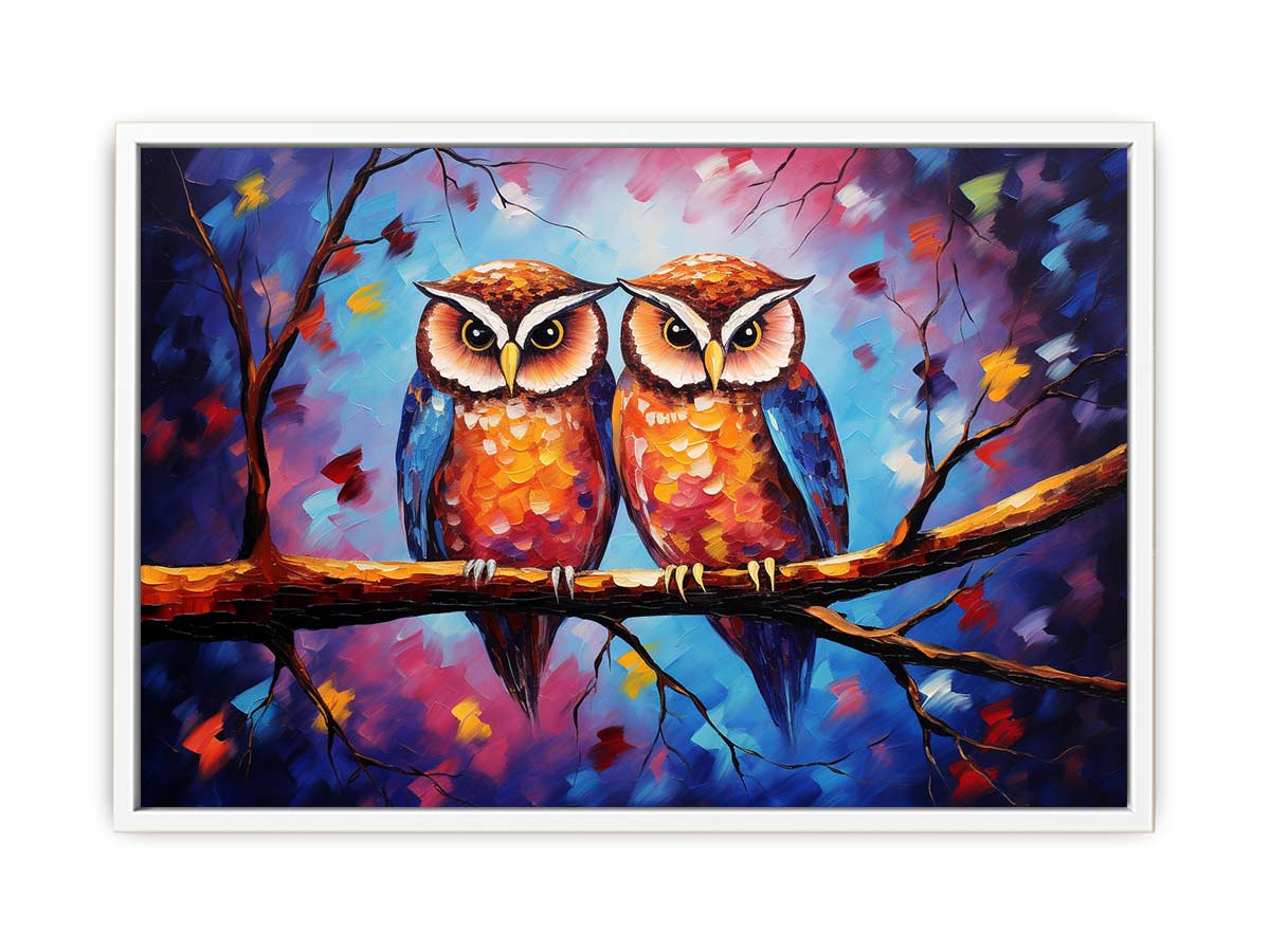 Two Owls Canvas Painting