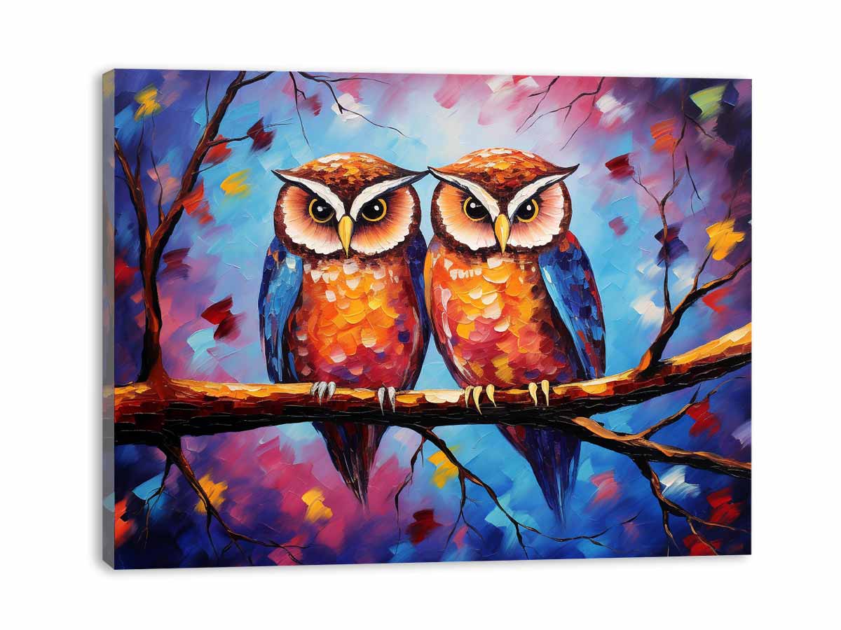 Two Owls Canvas Painting