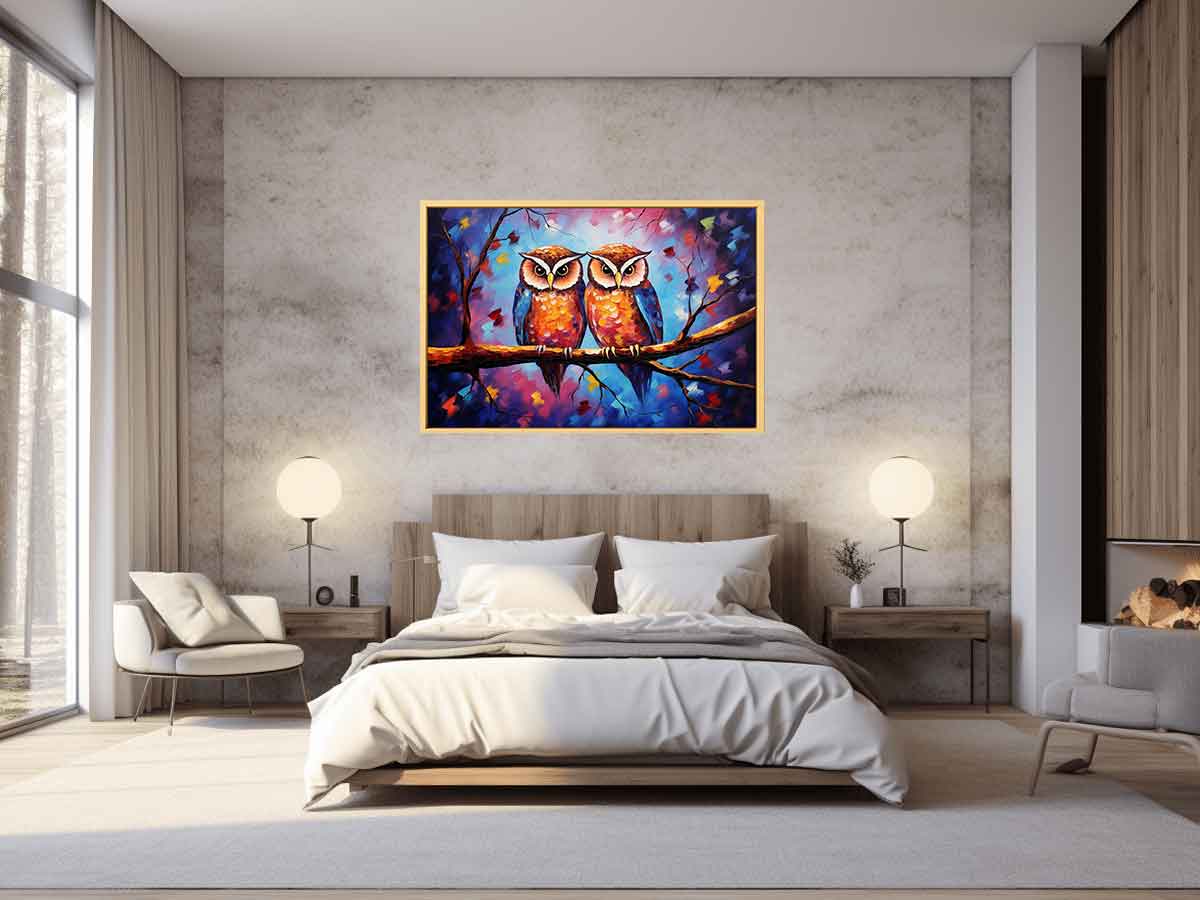 Two Owls Canvas Painting