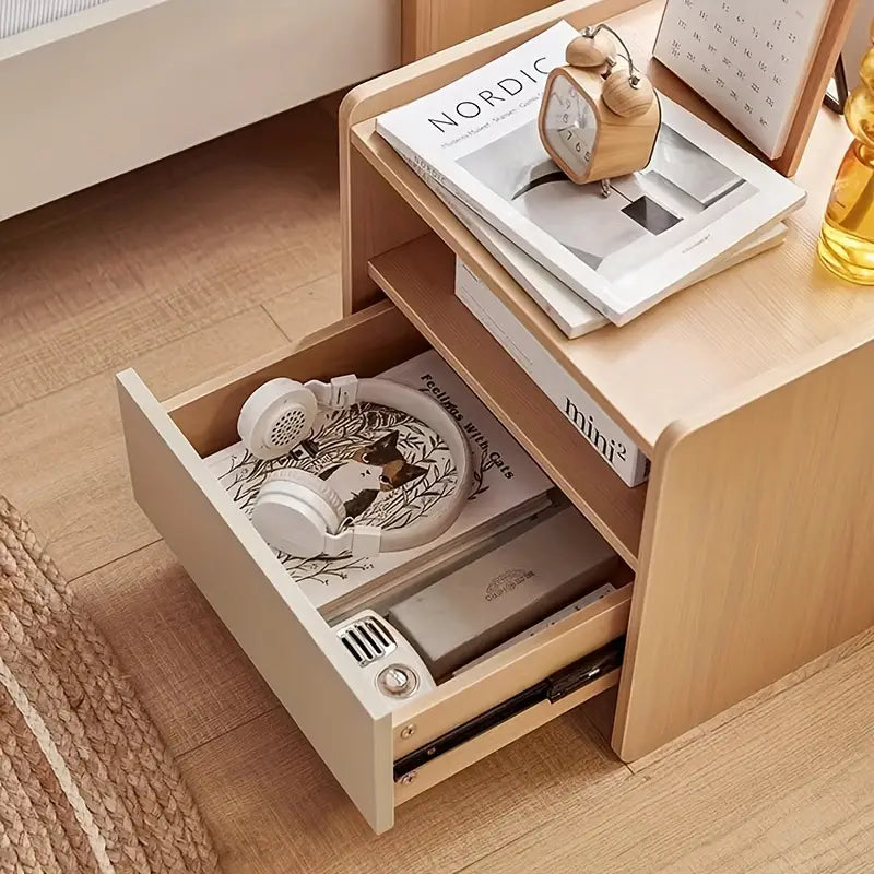 Hardwood Bedside Table - Wood-Based Panel