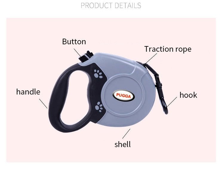 Durable Pet Dog Leash Rope Automatic Retractable Pet Walking Traction Rope Flexible Extending Lead Belt for Dogs Cats Pets Leash
