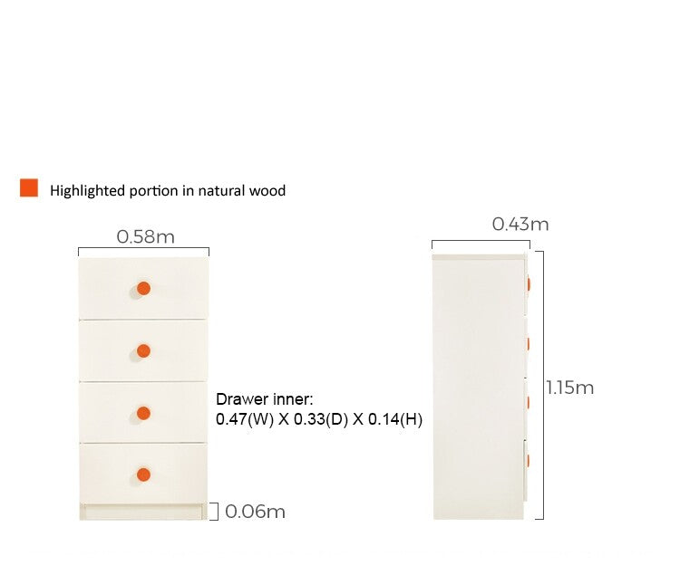 Lucas Kids White Drawer Chest