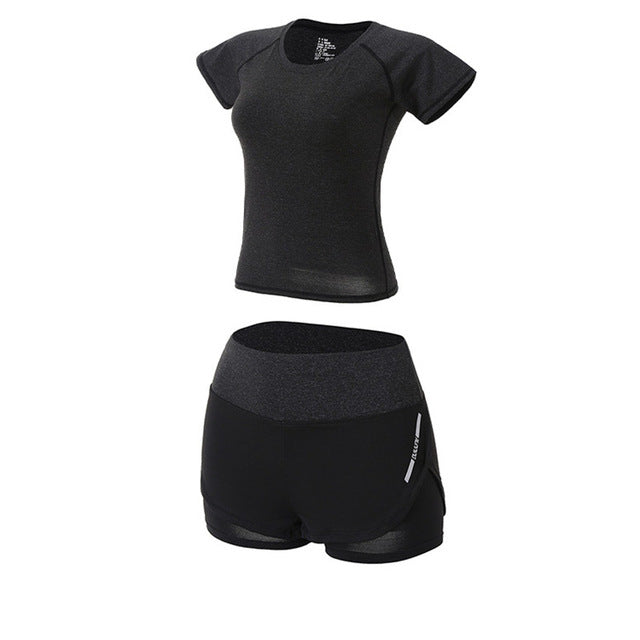 5Pcs Women's Yoga Sets Outdoor Running Yoga Quick Dry