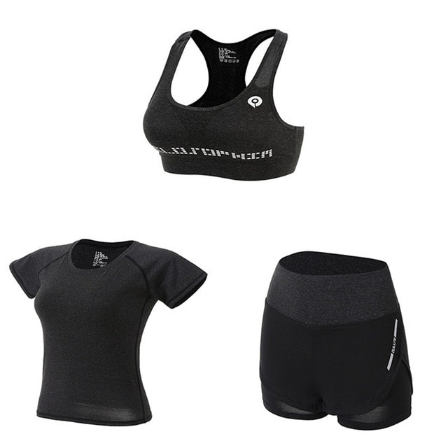 5Pcs Women's Yoga Sets Outdoor Running Yoga Quick Dry