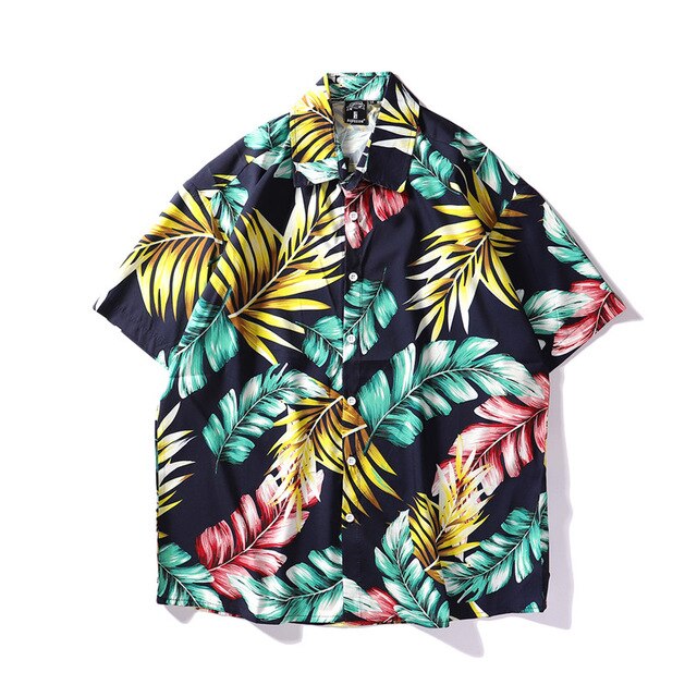 Summer Mens Colorful Hawaiian Shirt Hip Hop Streetwear Full Print Shirts Harajuku Loose Casual Camisa Masculina Shirt
