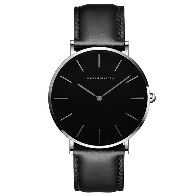 High Quality Rose Gold Dial Watch Men Leather Waterproof Wristwatch Women Dress Fashion Japan Quartz Movement