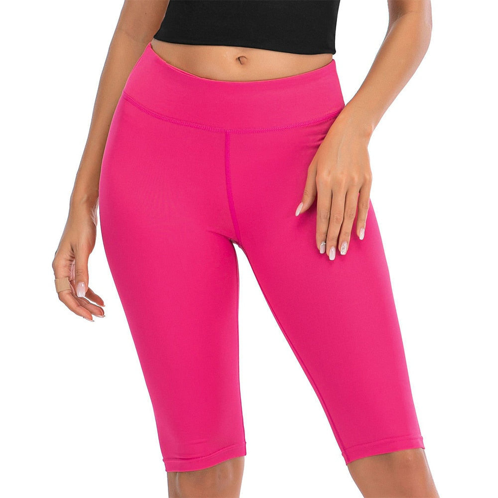 Sexy Women Stretch Biker Shorts Workout Leggings Neon Green Black Athletic Workout Fitness Jogger High Waist Yoga Shorts