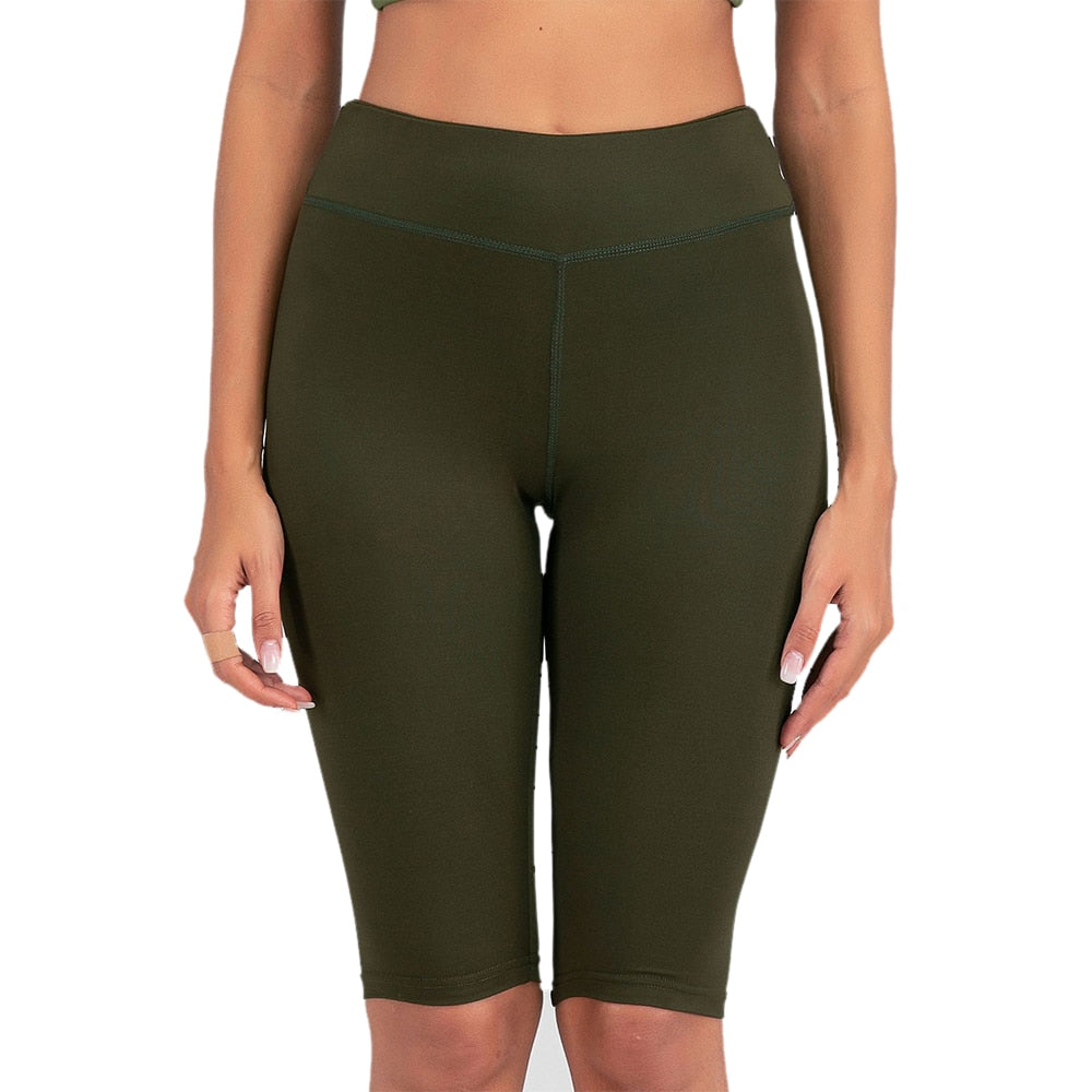 Sexy Women Stretch Biker Shorts Workout Leggings Neon Green Black Athletic Workout Fitness Jogger High Waist Yoga Shorts