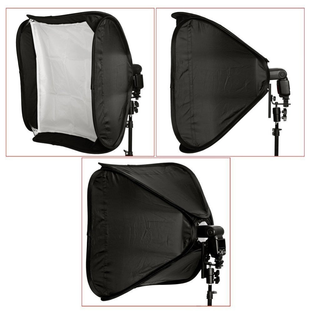 24"x24"/60cmx60cm Professional Protable Foldable Off-Camera Flash Photography SoftBox for Canon/Nikon/Godox/Yongnuo