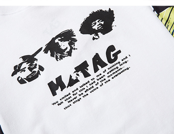 Hip Hop T Shirt Men Harajuku Streetwear Ferocious Bear Print Patchwork Tops Casual Cotton Short Sleeve Tees