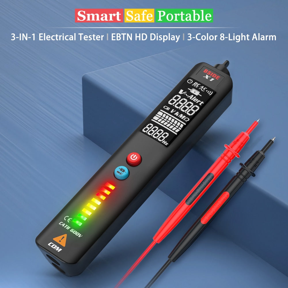 Non-contact Voltage Detector Multimeter X1 Intelligent test pencil Large screen EBTN Electric tester Live wire Meter