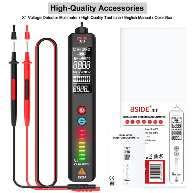 Non-contact Voltage Detector Multimeter X1 Intelligent test pencil Large screen EBTN Electric tester Live wire Meter