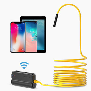 8.5mm WIFI Endoscope 5.0MP Zoom Camera IP67 Waterproof Inspection Borescope for Android iOS PC 6 LEDs Adjustable