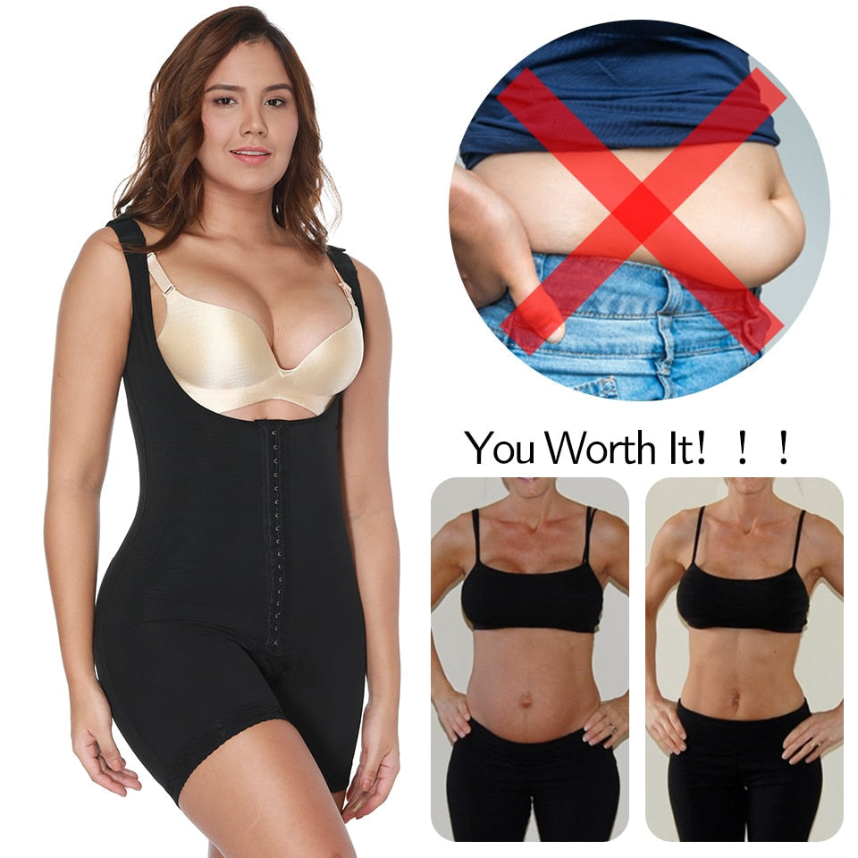 Women Shapewear Tummy Control Bodysuit Fajas Colombianas Full Body Shaper Slimming Underwear Mid Thigh Slimmer Waist Cincher