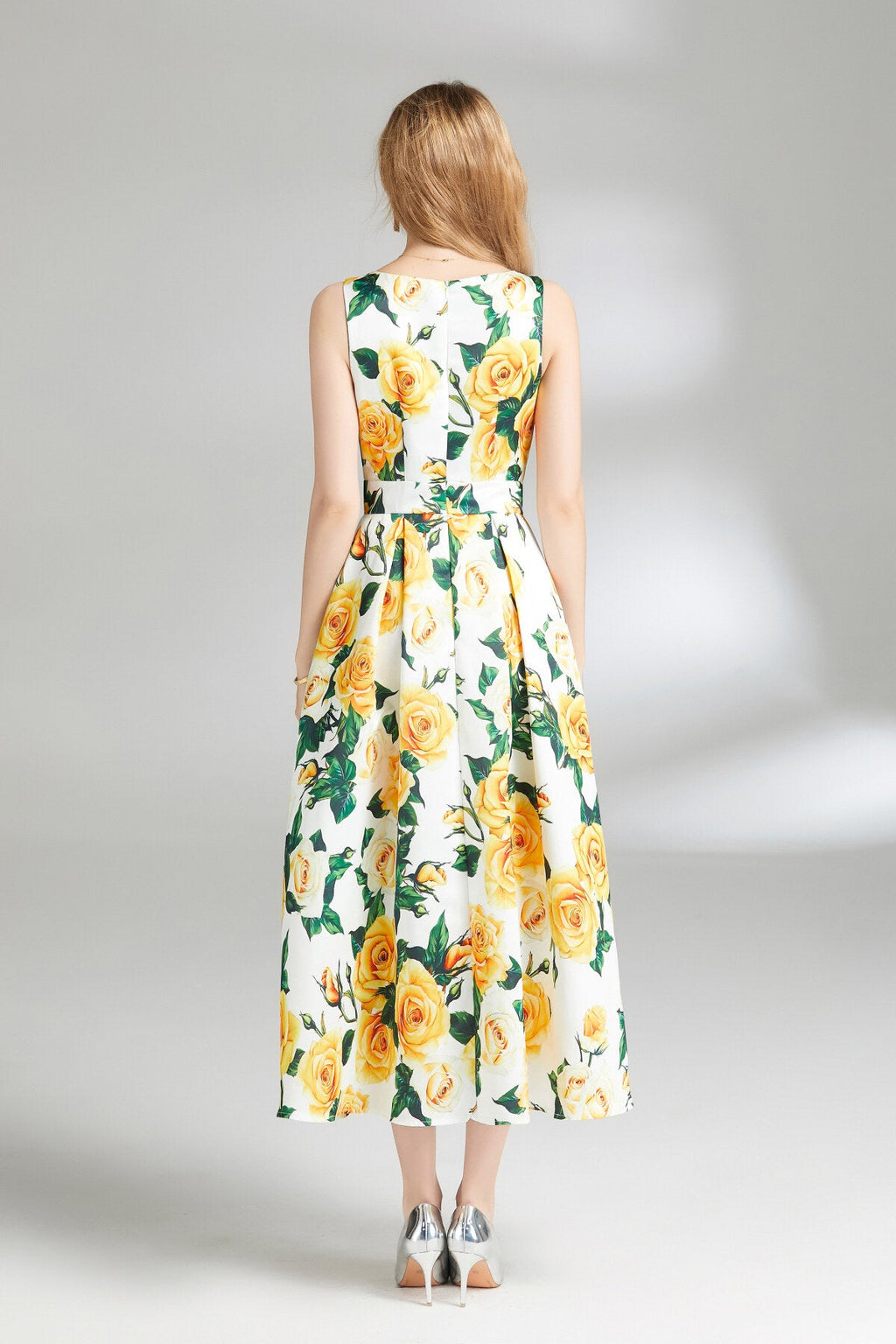 Sunshine Daydream Sleeveless Boat Neck Dress